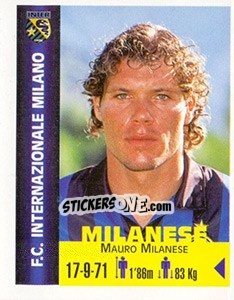 Figurina Mauro Milanese - Euro Super Clubs 1999 - Panini
