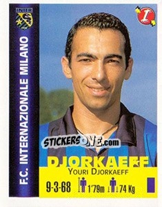 Sticker Youri Djorkaeff - Euro Super Clubs 1999 - Panini