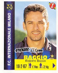 Figurina Roberto Baggio - Euro Super Clubs 1999 - Panini