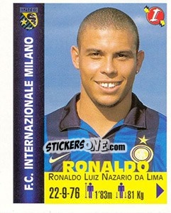 Sticker Ronaldo Luiz Nazario da Lima - Euro Super Clubs 1999 n. 143 - Panini