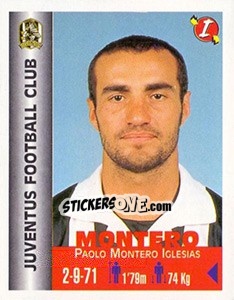 Sticker Paolo Montero Iglesias - Euro Super Clubs 1999 n. 150 - Panini