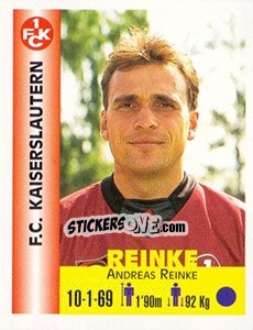 Cromo Andreas Reinke - Euro Super Clubs 1999 - Panini