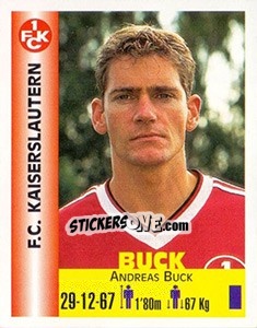Sticker Andreas Buck - Euro Super Clubs 1999 - Panini