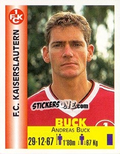 Sticker Andreas Buck - Euro Super Clubs 1999 n. 167 - Panini