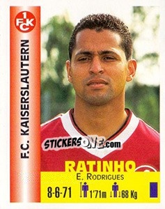 Sticker E. Rodrigues Ratinho - Euro Super Clubs 1999 n. 168 - Panini