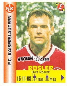 Sticker Uwe Rosler - Euro Super Clubs 1999 - Panini