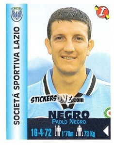 Sticker Paolo Negro - Euro Super Clubs 1999 - Panini