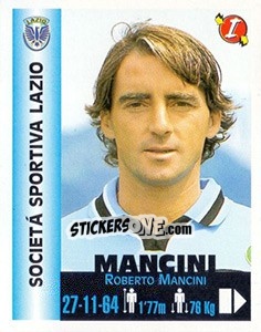 Sticker Roberto Mancini - Euro Super Clubs 1999 n. 188 - Panini