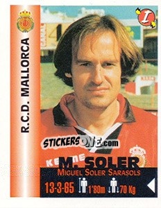 Cromo Miguel Soler Sarasols - Euro Super Clubs 1999 - Panini