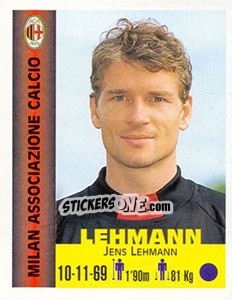 Sticker Jens Lehmann - Euro Super Clubs 1999 n. 209 - Panini