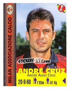 Sticker André Alves Cruz - Euro Super Clubs 1999 - Panini