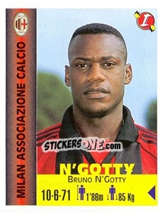 Figurina Bruno N'Gotty - Euro Super Clubs 1999 - Panini