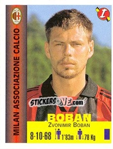 Sticker Zvonimir Boban - Euro Super Clubs 1999 - Panini