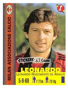 Cromo Leonardo Nascimento de Araujo - Euro Super Clubs 1999 - Panini