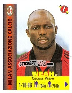 Sticker George Weah - Euro Super Clubs 1999 n. 221 - Panini
