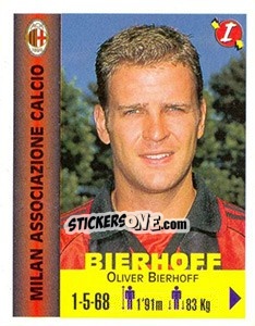 Sticker Oliver Bierhoff - Euro Super Clubs 1999 n. 223 - Panini