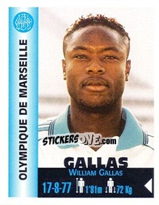 Sticker William Gallas - Euro Super Clubs 1999 n. 229 - Panini