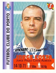 Cromo Jorge Paulo Costa Almeida - Euro Super Clubs 1999 - Panini