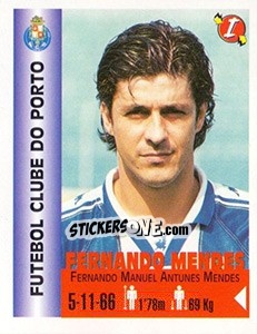 Cromo Fernando Manuel Antunes Mendes - Euro Super Clubs 1999 - Panini