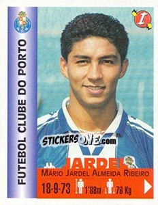 Sticker Mário Jardel Almeida Ribeiro - Euro Super Clubs 1999 n. 253 - Panini