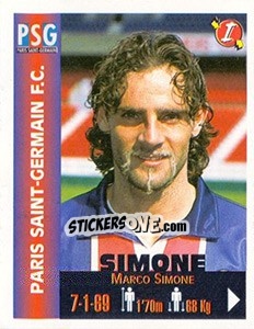 Cromo Marco Simone - Euro Super Clubs 1999 - Panini