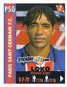 Cromo Patrice Loko - Euro Super Clubs 1999 - Panini