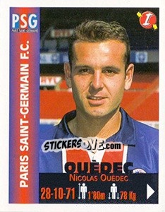 Cromo Nicolas Ouèdec - Euro Super Clubs 1999 - Panini