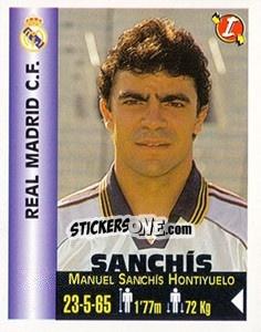 Sticker Manuel Sanchís Hontiyuelo - Euro Super Clubs 1999 n. 293 - Panini