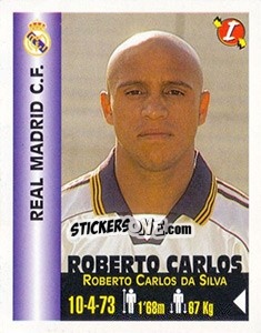 Sticker Roberto Carlos da Silva - Euro Super Clubs 1999 - Panini