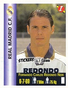 Figurina Fernando Carlos Redondo Neri - Euro Super Clubs 1999 - Panini