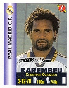 Sticker Christian Karembeu - Euro Super Clubs 1999 - Panini