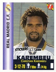Sticker Christian Karembeu - Euro Super Clubs 1999 n. 296 - Panini