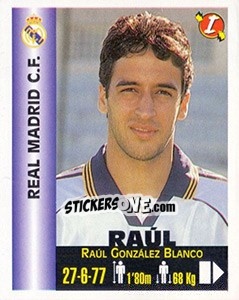 Cromo Raúl González Blanco - Euro Super Clubs 1999 - Panini