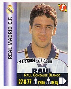 Sticker Raúl González Blanco - Euro Super Clubs 1999 n. 300 - Panini