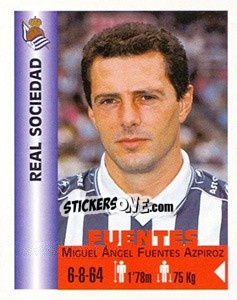 Sticker Miguel Ángel Fuentes Azpiroz - Euro Super Clubs 1999 - Panini