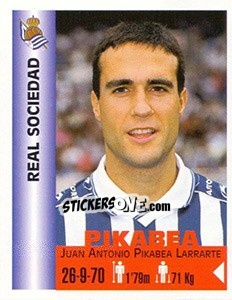 Sticker Juan Antonio Pikabea Larrarte - Euro Super Clubs 1999 n. 307 - Panini