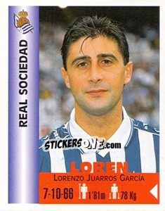 Cromo Lorenzo Juarros García - Euro Super Clubs 1999 - Panini