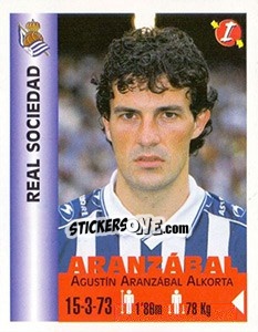 Sticker Agustín Aranzábal Alkorta - Euro Super Clubs 1999 - Panini