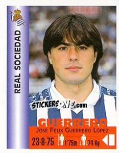 Sticker José Félix Guerrero López - Euro Super Clubs 1999 - Panini