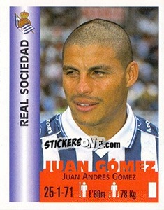 Sticker Juan Andrés Gómez - Euro Super Clubs 1999 n. 312 - Panini