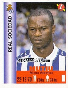 Figurina Mutiu Adepoju - Euro Super Clubs 1999 - Panini