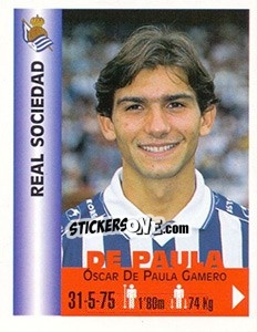Sticker Óscar De Paula Gamero - Euro Super Clubs 1999 - Panini