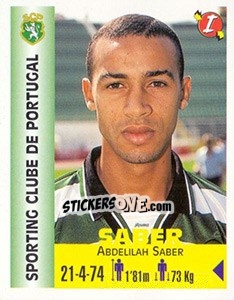 Cromo Abdelilah Saber - Euro Super Clubs 1999 - Panini