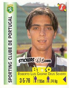 Figurina Roberto Luís Gaspar Deus Severo - Euro Super Clubs 1999 - Panini