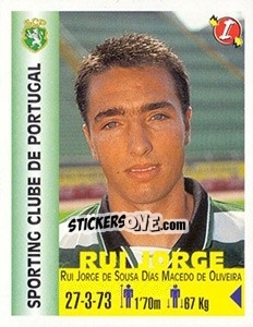 Cromo Rui Jorge de Sousa Días Macedo de Oliveira - Euro Super Clubs 1999 - Panini