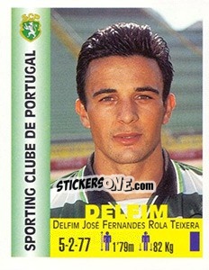 Cromo Delfim José Fernandes Rola Teixera - Euro Super Clubs 1999 - Panini