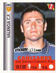 Cromo José Santiago Cañizares Ruiz - Euro Super Clubs 1999 - Panini
