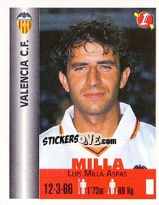 Figurina Luis Milla Aspas - Euro Super Clubs 1999 - Panini