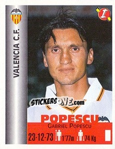 Sticker Gabriel Popescu - Euro Super Clubs 1999 - Panini