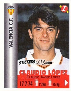 Sticker Claudio Javier López - Euro Super Clubs 1999 n. 350 - Panini